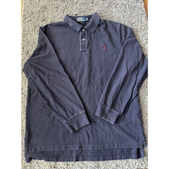 Polo Ralph Lauren Shirt Mens XL Blue Long Sleeve Polo Red Pony 100% Cotton - Picture 3 of 7